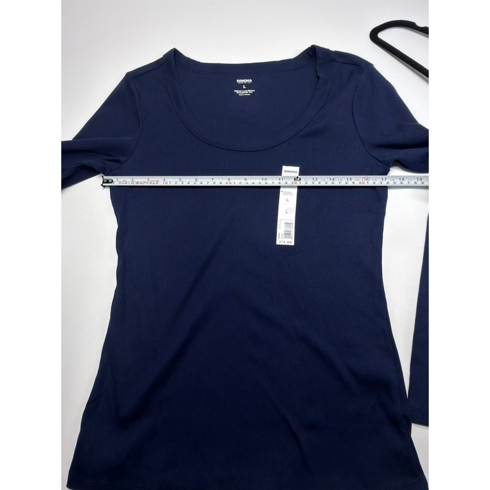 Sonoma Goods for Life Women's Long Sleeve Top Lot of 2 Large Ribbed V-Neck NWT - Picture 10 of 12
